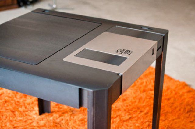 floppy disk inspired table design